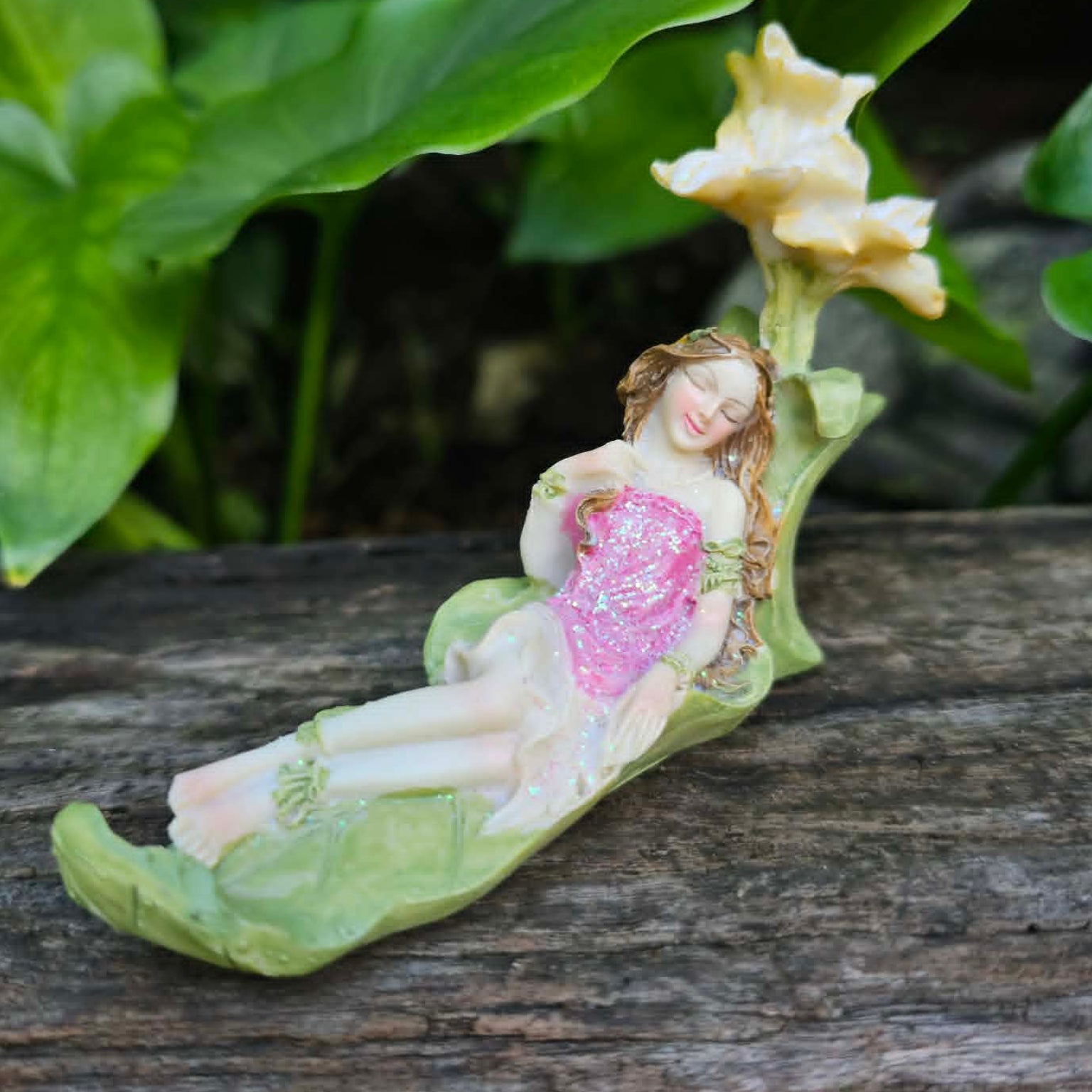 Relaxing Fairy on Flower Bed