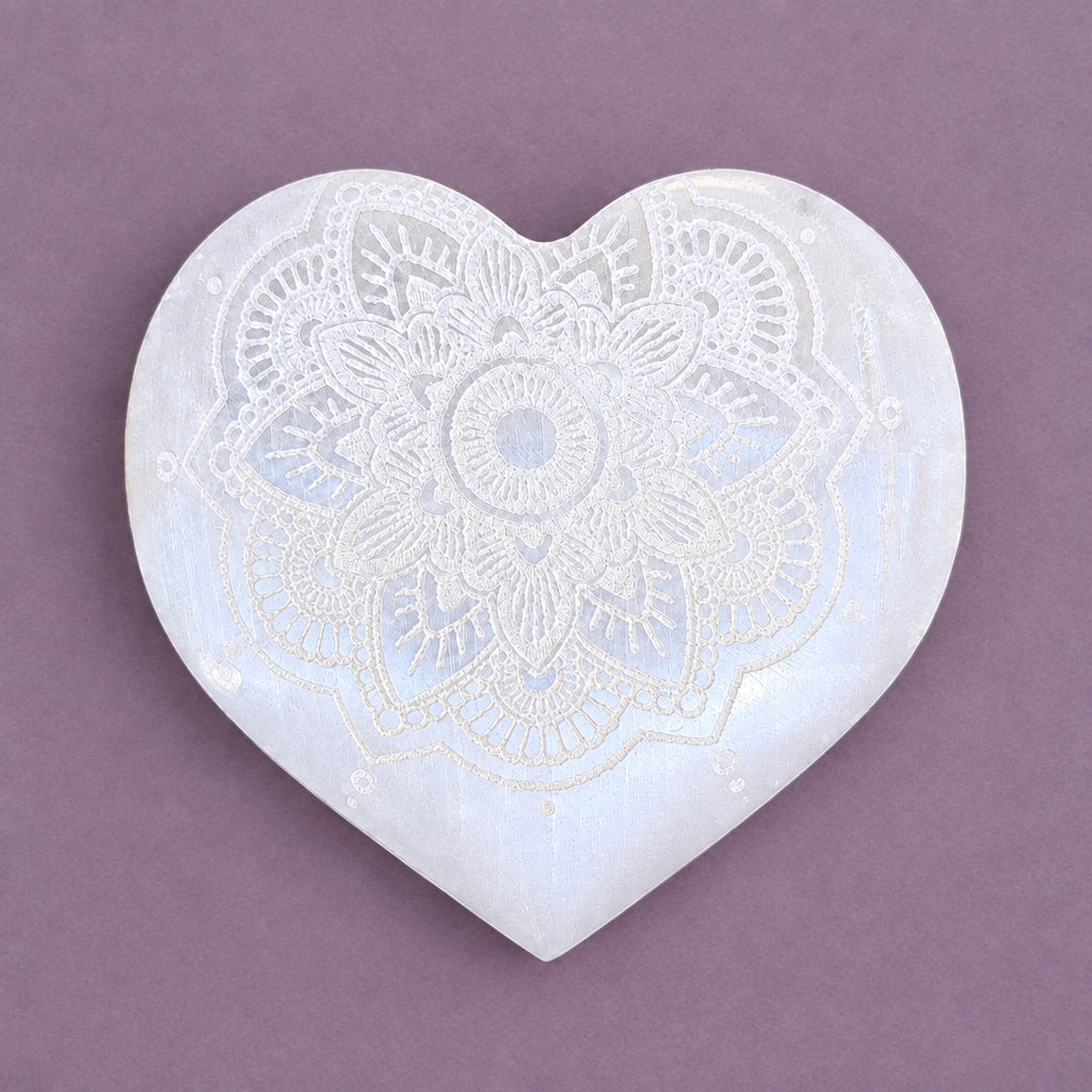 Selenite Mandala Heart