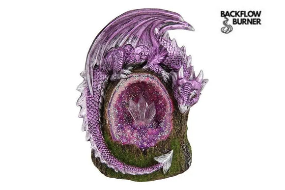 16cm Pink Dragon on Crystal Cave Backflow Burner