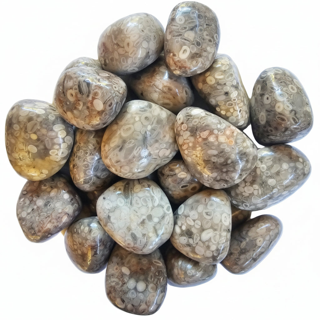 White Leopardskin Jasper - Tumbled Stone