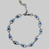Stainless Steel Evil Eye Bracelet - Silver