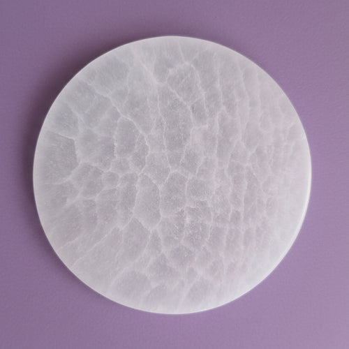 10cm Round Charging Plate -  Selenite