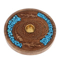 Dream Catcher Turquoise Inlay Wooden Incense Burner 10cm