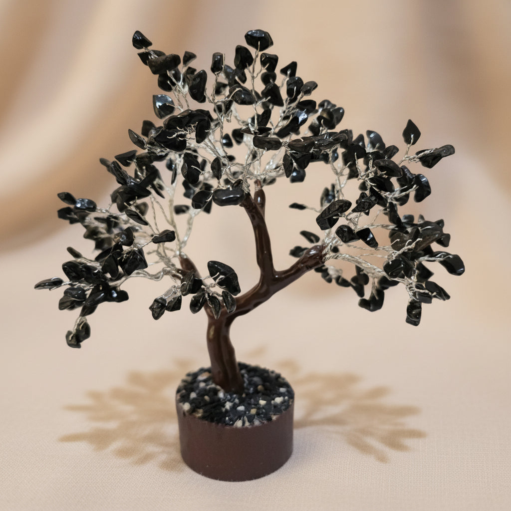 Crystal Chip Tree Large - Black Onyx