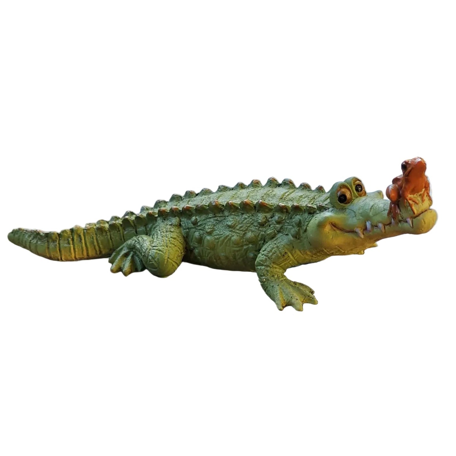 Crocodile Lying with Frog 10cm ECR06