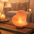 12V Hamalayan Salt Lamp - Heart with Onyx Base