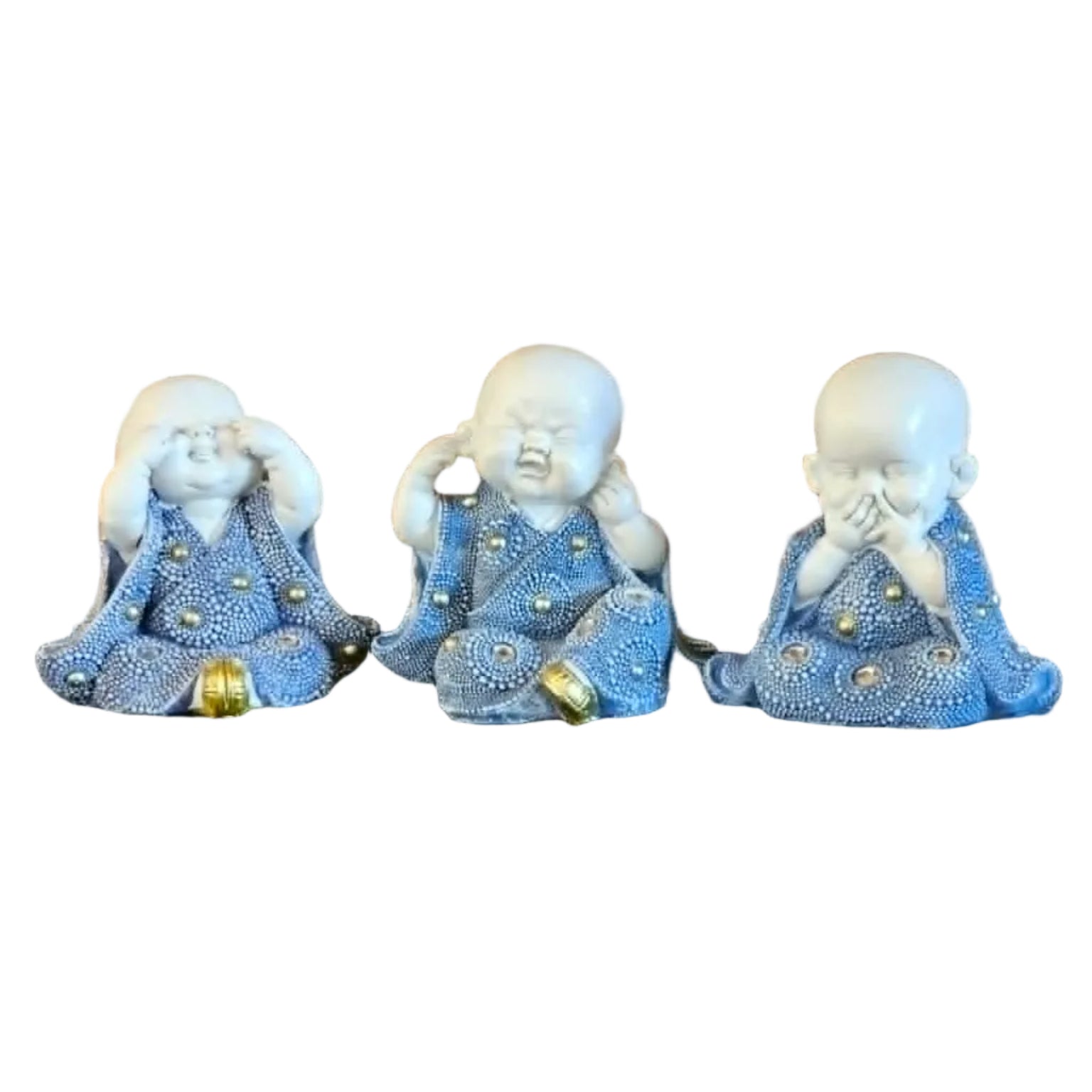Monks Blue & White/Set of 3