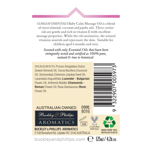 Gumleaf Massage Oil - Baby Calm 125ml