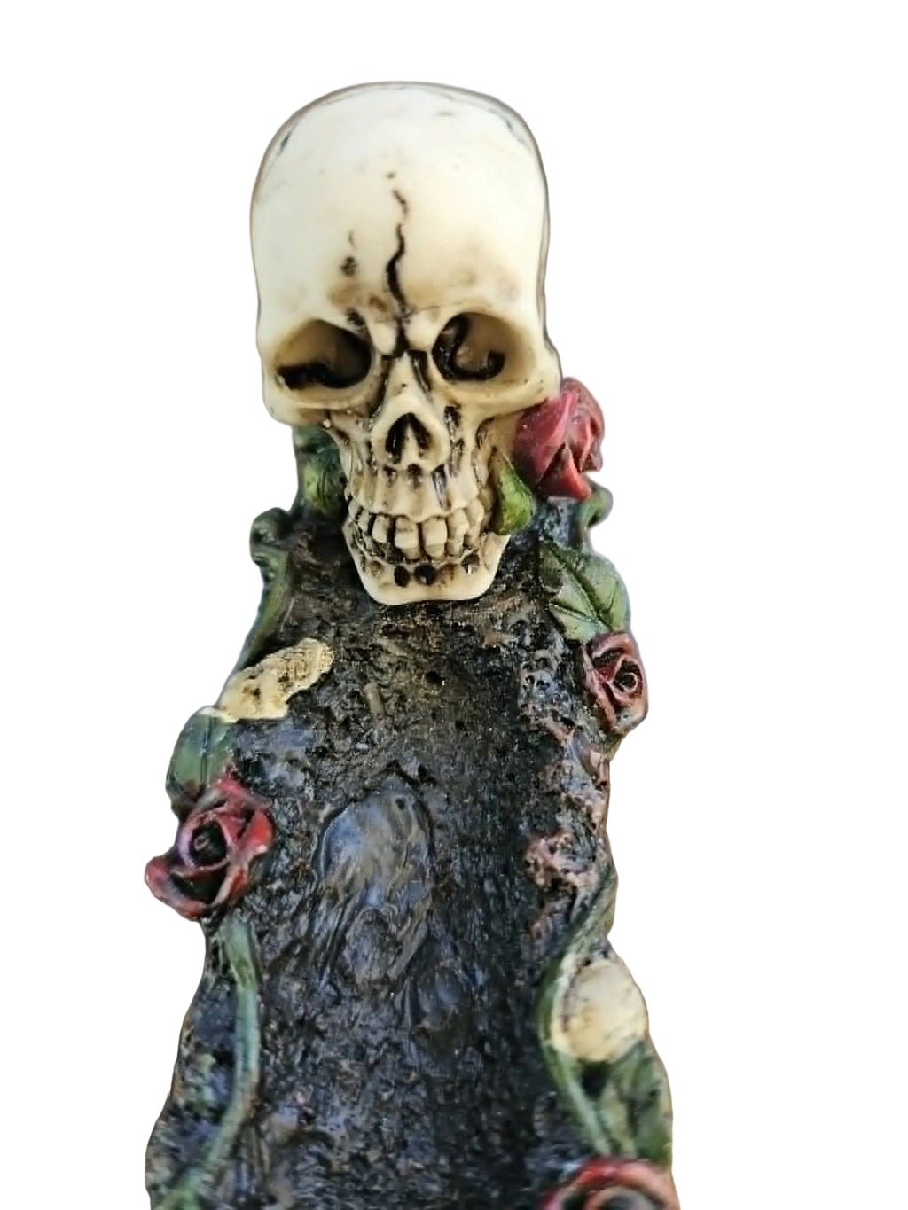 Skulls & Roses Incense Holder - Red