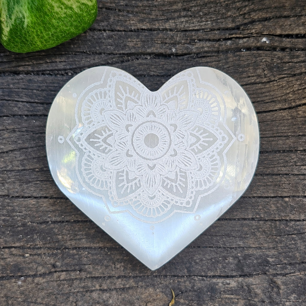 Selenite Mandala Heart