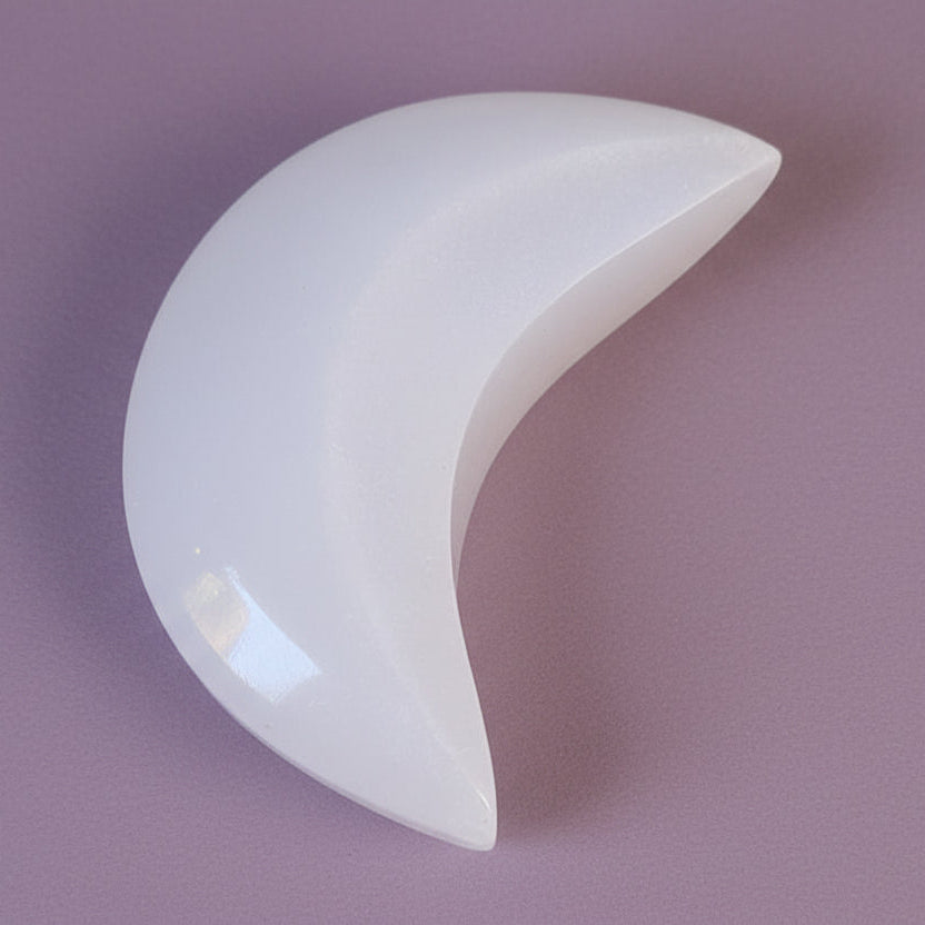 10cm Puffy Selenite Moon