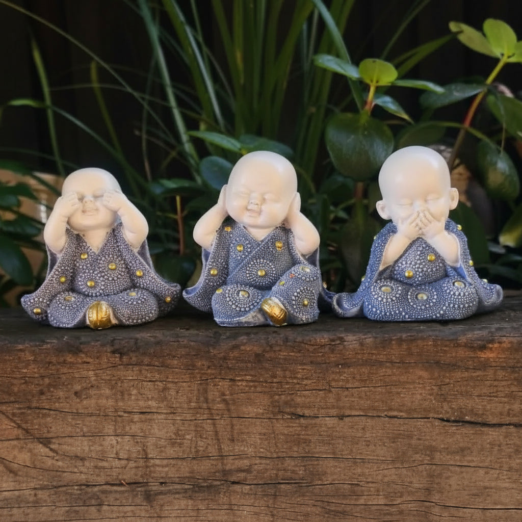 Monks Blue & White/Set of 3