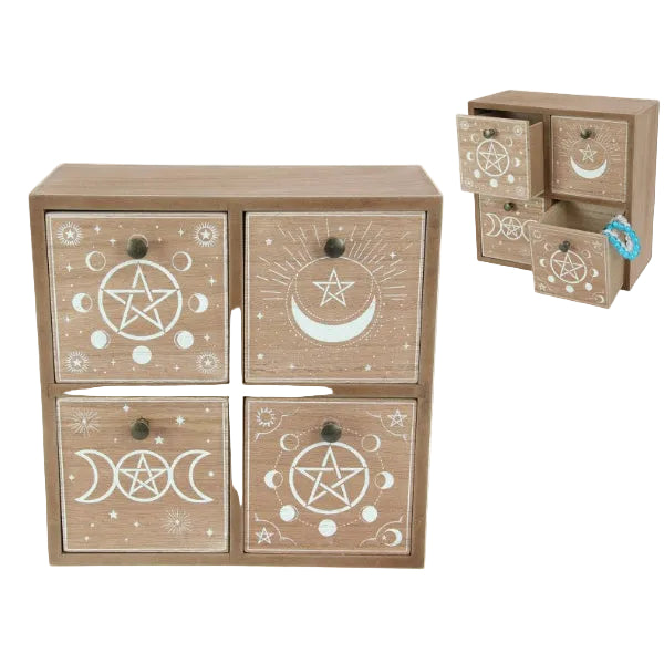Square Wiccan 4 Draw Storage 22cm