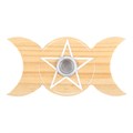 Natural Wooden Mystical Moon Spell Wish Candle Holder