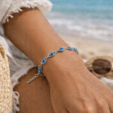 Stainless Steel Evil Eye Bracelet - Silver