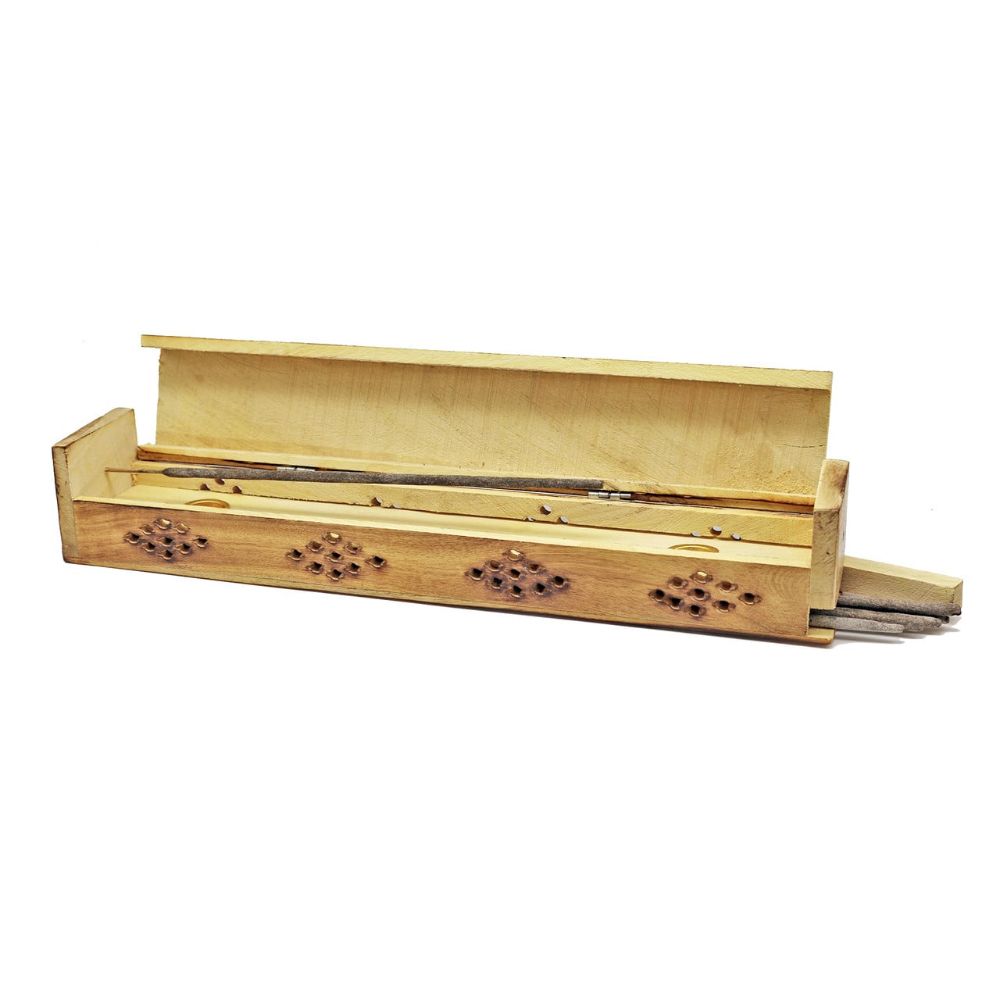 WOODEN INCENSE BOX - 7 Chakras Design 30cm