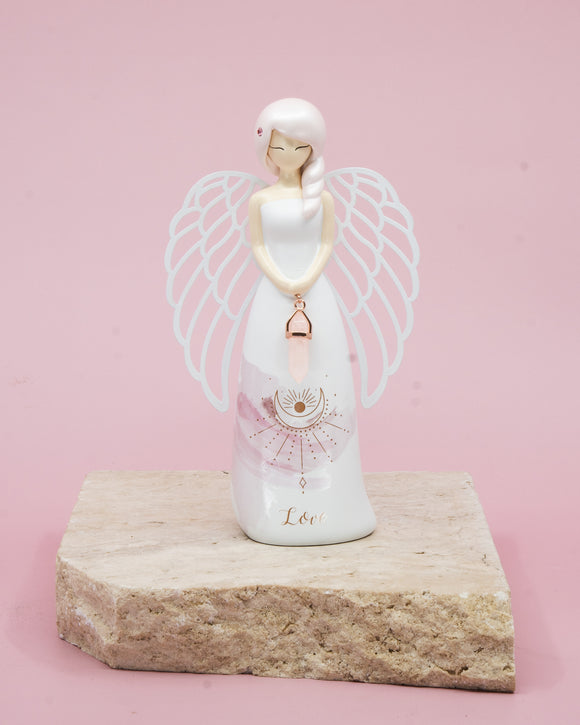 You Are An Angel Figurine 155mm - Love Rose Quartz