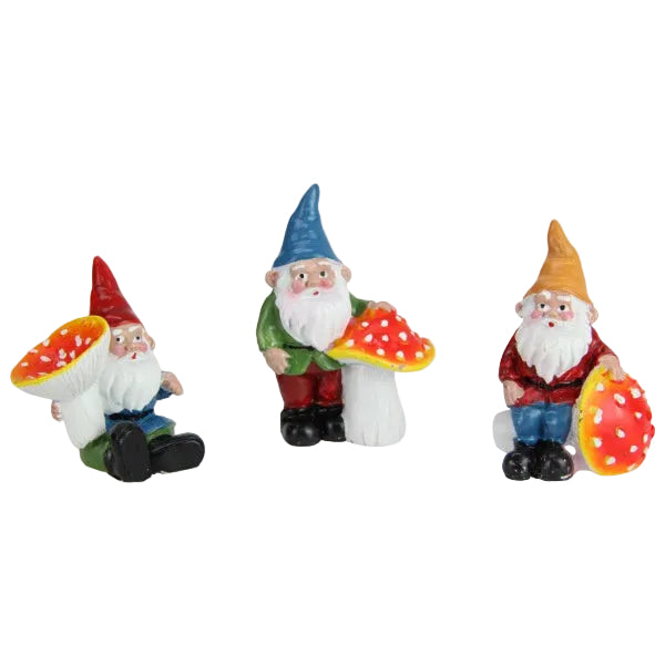 7cm Garden Gnome with Mushroom