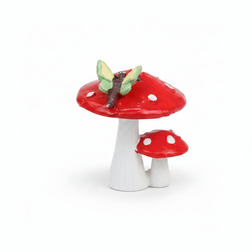 8cm Red Mushroom with Dragonfly