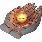 Palmist's Guide Tealight Holder (White) 22.3cm