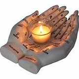 Palmist's Guide Tealight Holder (White) 22.3cm