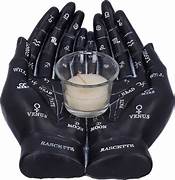 Palmist's Guide Tealight Holder (Black) 22.3cm