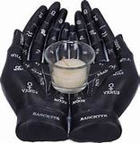 Palmist's Guide Tealight Holder (Black) 22.3cm