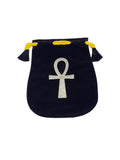 Ankh Print Velvet Pouch 12x13cm
