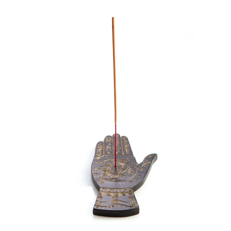 Palmistry Hand Incense Burner 20cm Black/Gold