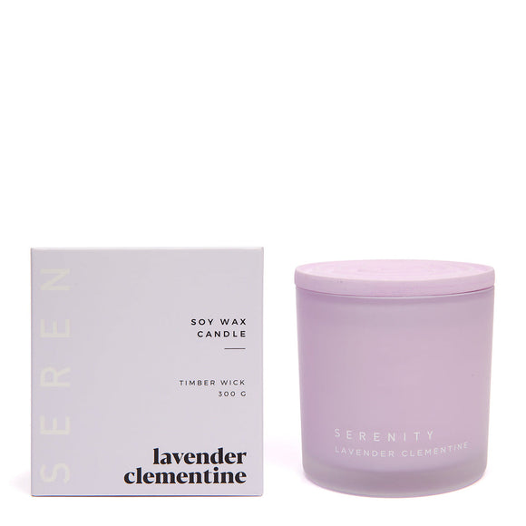 Serenity Candle Timber Wick 300g - Lavender Clementine