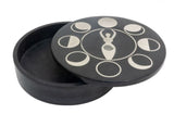 Moon Goddess Soapstone Box 4cm x 13cm