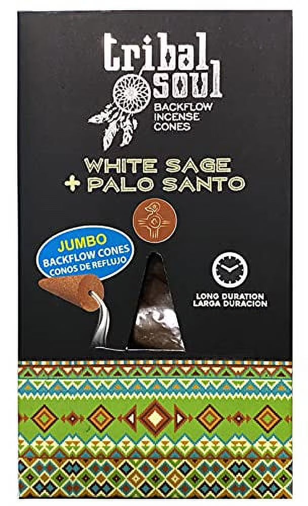 Tribal Soul Jumbo Backflow Cones - White Sage & Palo Santo