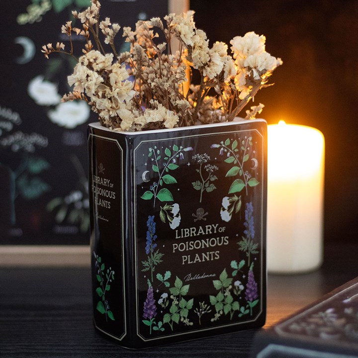 Poisonous Plants Book Shaped Ceramic Vase