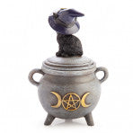 Black Cat Cauldron Trinket Box