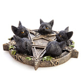 Black Cat Pentacle Incense Burner