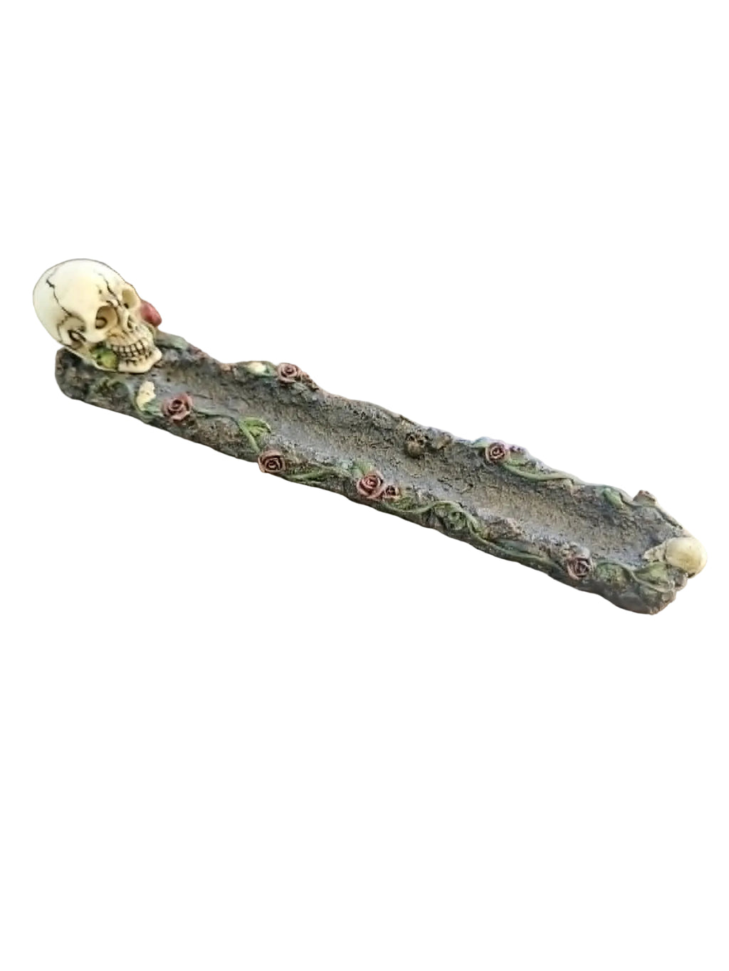 Skulls & Roses Incense Holder - Red
