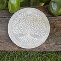 10cm Round Charging Plate - Selenite/Tree of Life