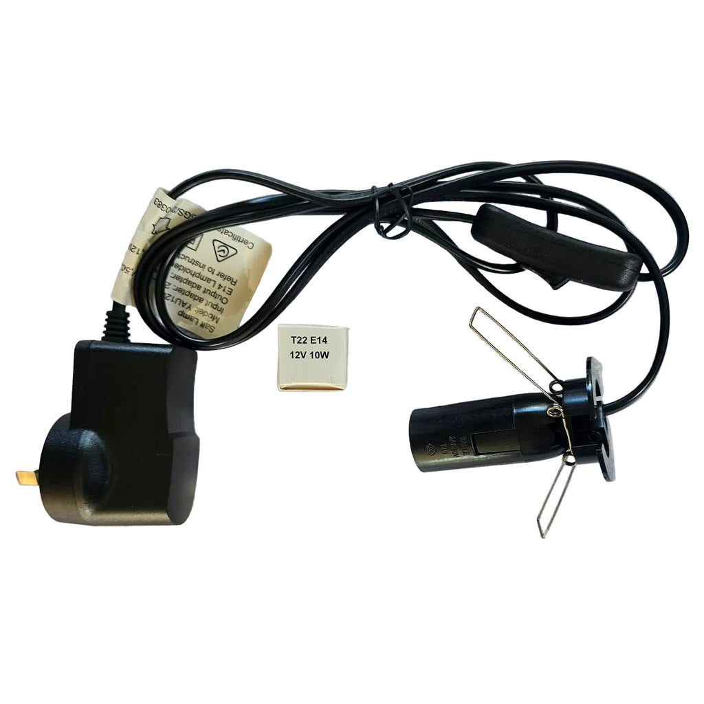 Salt Lamp Cord 12V with Globe - Black