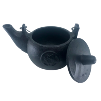 Cauldron w Lid Kettle Cast Iron PENTAGRAM Large 13cm