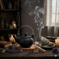 Cauldron w Lid Kettle Cast Iron PENTAGRAM Large 13cm