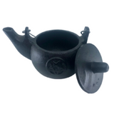 Cauldron w Lid Kettle Cast Iron PENTAGRAM Large 13cm