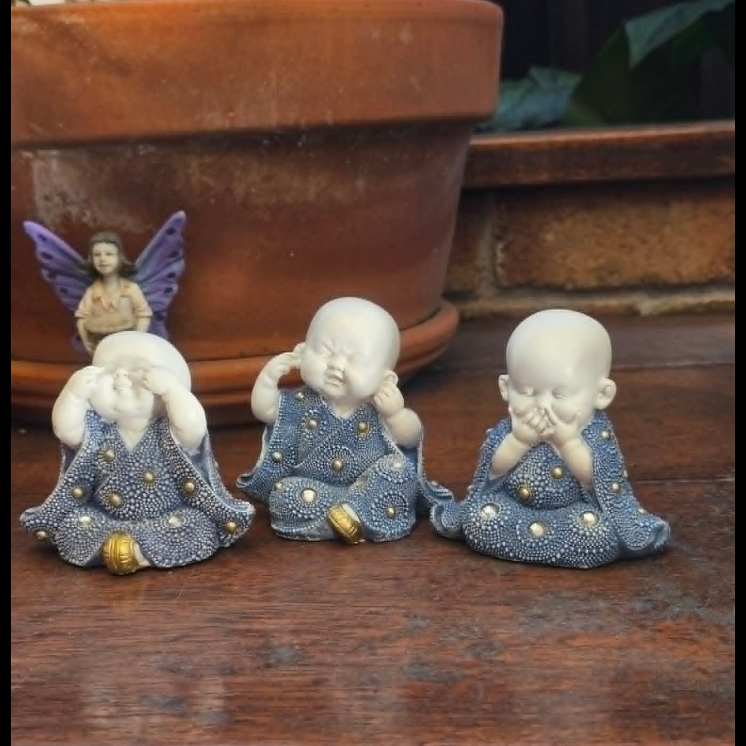 Monks Blue & White/Set of 3