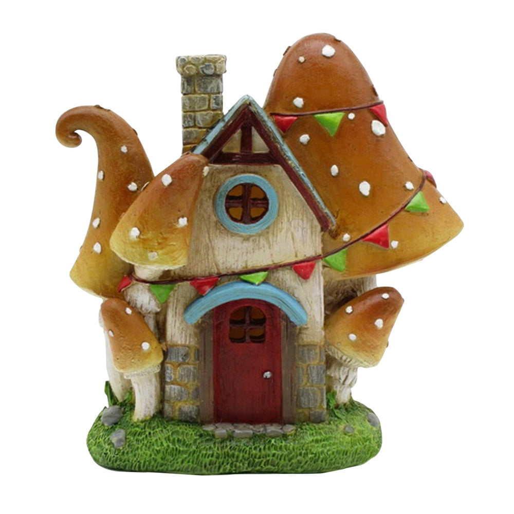 Mushroom House Narrow LED Light-Up 20cm