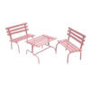 Metal 3-Pce Park Bench Set – Pink