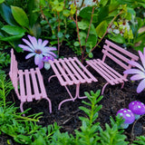 Metal 3-Pce Park Bench Set – Pink