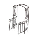 Metal Garden Arbour w/Hinged Gates – Rust