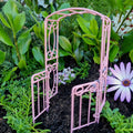 Metal Garden Arbour w/Hinged Gates – Pink