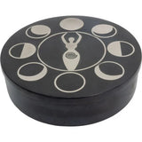 Moon Goddess Soapstone Box 4cm x 13cm