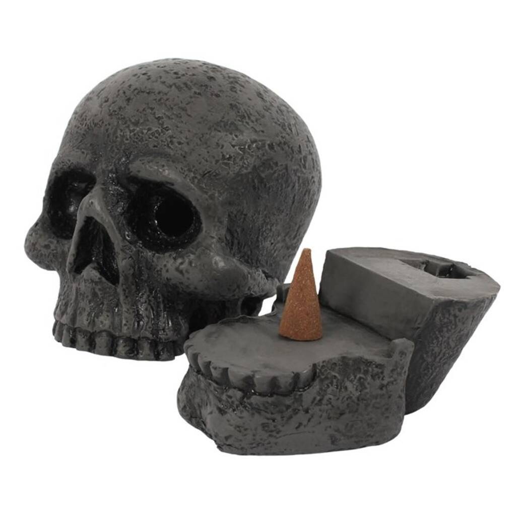Skull Incense Cone Holder - Black