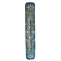 Flat Painted Blue Floral Timber Incense Burner